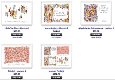 the new seth godin "linchpin" prints: available at the gapingvoid gallery